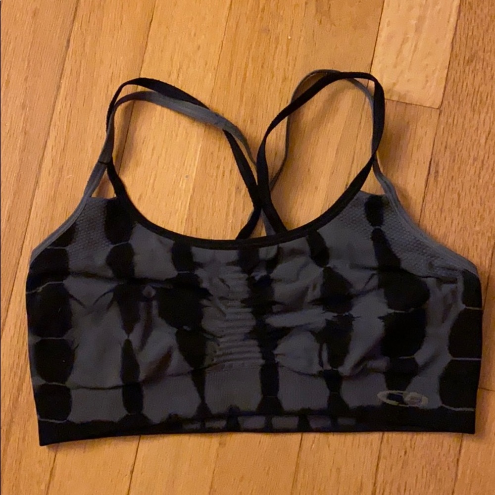 Black tie dye sports bra